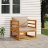 vidaXL Garden Chair - Taupe Cushions, Solid Acacia Wood Construction, Modular Design for Customizable Seating - 2 of 4