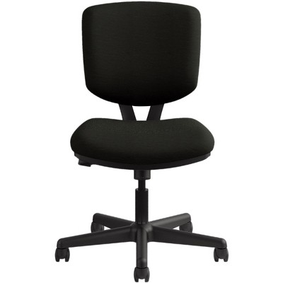 ErgoFlex Black Leather Swivel Task Chair with Lumbar Support
