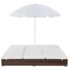 vidaXL Sun Lounger Brown PE Rattan 78.7x55.1x11.0 in Adjustable Armrests - 4 of 4