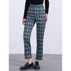 Allegra K Women's Plaid Tartan High Waisted Button Casual Pants - 2 of 4