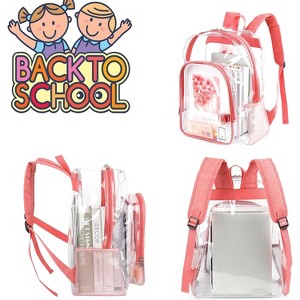 Hachikiko Clear Backpack Heavy Duty Transparent PVC Bookbag - Back to School Supplies for Boys, Girls, Teens,Stadium & Security Approved - 1 of 4