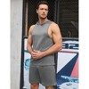 Clearlove Men's Athletic Tracksuit Set Sleeveless Hooded Tanks Tops Sweatsuit 2 Piece Casual Sports Shorts Set - 3 of 4