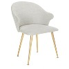 Edmond Poly Blend Arm Chair - SFV4507 - Light Grey/Gold - Safavieh Couture - 3 of 4