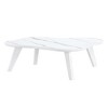 MAYEERTY Coffee Table Modern White Imitation Marble Solid Wood Cloud Legs Computer Desk - 3 of 4