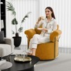 KWPZQEB Swivel Barrel Chair, Modern Accent Chair Comfy Armchair with Gold Metal Legs, Upholstered Reading Chair for Living Room Bedroom - 3 of 4