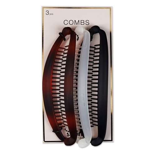 Conair Scunci Flat Banana Combs 3pc Target