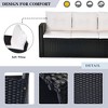 6-piece All-Weather Wicker PE rattan Patio Outdoor Dining Conversation Sectional Set with coffee table, wicker sofas, ottomans,  removable cushions - 3 of 4