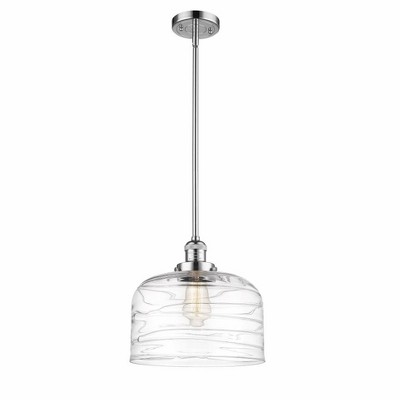 Bell - 1 Light Stem Hung Mini Pendant In Industrial Style-13 Inches Tall and 12 Inches Wide
