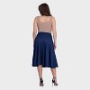 24seven Comfort Aapparel Womens Pleated Elastic Waist Pocket Midi Skirt - 3 of 4