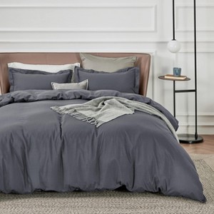 3 pieces Duvet Cover Soft Double Brushed Bedding Set for Kids & Adults Zipper Closure - 1 of 4