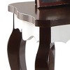 Vynxaria Walnut and White Rectangular End Table ¨C Elegant Minimalist Design for Any Space - 3 of 4