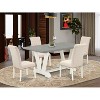 HomeStock 5-Piece Natural Oak Finish Solid Wood Top Dining table with 4 Chairs - 2 of 4