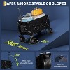 Heavy Duty Folding Wagon Cart, 350LB Capacity 10 Cu Ft All-Terrain Wheels for Beach Grocery Shopping Camping Garden, Collapsible Utility Cart,Black - 4 of 4