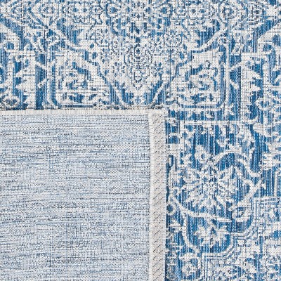 Modern Gray Synthetic 4'x5'7" Non-Slip Indoor/Outdoor Rug