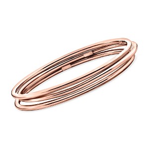 Ross-Simons Italian 22kt Rose Gold Over Sterling Jewelry Set: 3 Polished Bangle Bracelets - 1 of 4