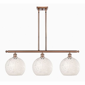 Innovations Lighting White Mouchette 3 - Light Island Pendant Light in  Antique Copper - 1 of 1