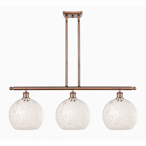 Innovations Lighting White Mouchette 3 - Light Island Pendant Light in  Antique Copper - image 1 of 1