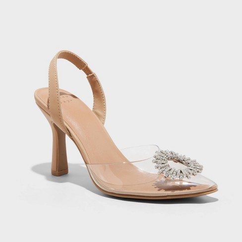 Women's Misty Slingback Heels - A New Day™ Clear 5