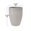 AZL1 Life Concept Planters Modern Ceramic Flowerpot with Drainage for Indoor and Outdoor Planting, White, 16.54"*16.54"*21.26" - 3 of 4