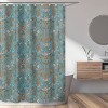 Sweet Jojo Designs Girl Shower Curtain 72in.x72in. Boho Floral Wildflower Blue Orange and Pink - 2 of 4