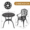 3-Piece Outdoor Cast Aluminum Bistro Set with Table & 2 Chairs, Umbrella Hole Included, for Yard, Garden, Balcony & Poolside - 2 of 4