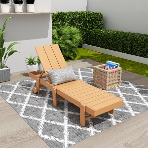 WestinTrends Ashore Modern Poly Reclining Chaise Lounge With Wheels - 1 of 3
