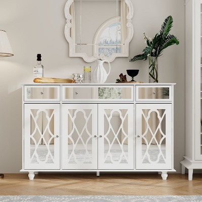 FUFU&GAGA Buffets Cabinet Pantry Cabinet Mirrored Decor