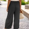 Amaryllis Women's Flowy Tiered Pants High-Waisted Drawstring Wide-Leg Relaxed Fit Casual Boho Style - 3 of 4