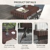 CAVINAS 16" Foldable Rattan Patio End Tble,Outdoor End Table,Rustic Coffee Table for Poolside,Courtyard,Patio Furniture,Hand Woven PE Side Table,Brown - 2 of 4
