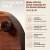 John Boos Walnut Wood Cutting Board for Kitchen Prep, 12 Inch in Diameter, 1.5 Inch Thick Edge Grain Round Charcuterie Boos Block with Wooden Bun Feet - 3 of 4