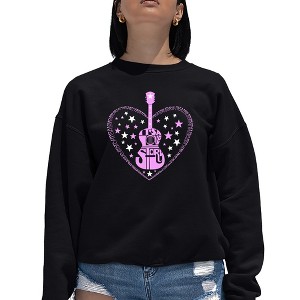 LA Pop Art It's A Love Story - Women's Word Art Crewneck Sweatshirt - 1 of 4