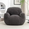 GlasFlength Bean Bag Seats Comfortable Premium Memory Foam Lounge Chair with Tufted Design for Living Room Dorm, Gray, 41.4"*38.7"*30" - 2 of 4