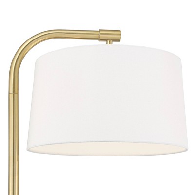 Modern Gold Arc Floor Lamp with White Shade