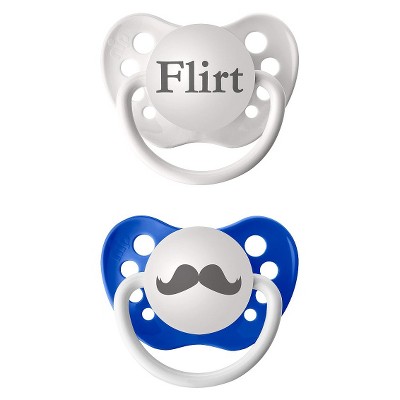 Ulubulu 2pk Pacifiers Flirt & Mustache