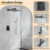 COZONY Rain Shower System with Handheld, 10/12" Stainless Steel 2-Function Wall Mounted Shower Faucet Set with Diverter for Bathroom - 3 of 4