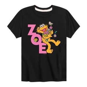 Boys' - Sesame Street - Zoe With Flowers Short Sleeve Graphic T-Shirt - 1 of 4