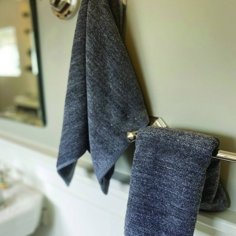 2pc Melange Viscose from Bamboo Cotton Hand Towel Set Charcoal - BedVoyage, 4 of 9