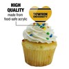 NCAA Towson University TU Stripes Heart Love Cupcake Picks Toppers Decoration Set of 6 - 3 of 4