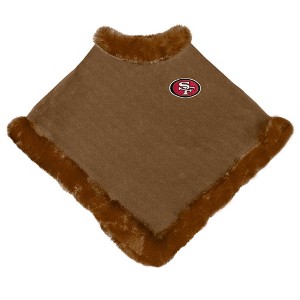 NFL San Francisco 49ers Fur Trim Poncho - 1 of 4