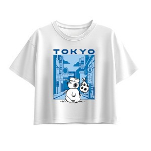 Girls' - Peanuts - Olaf Tokyo Street Short Sleeve Boxy Graphic T-Shirt - 1 of 3