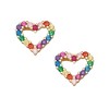 Junior Jewels 14K Gold Over Sterling Silver Children's Multi Colored CZ Heart Earrings - 3 of 3