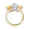 Guili Sterling Silver 14K Gold Plated Ring with a Genuine Freshwater Pearl, featuring a geometric design for a bold, refined look. - 2 of 3
