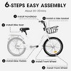 INFURNIC Bicycles 20 Inch Kids Bike for Boys and Girls Coaster and V-Brakes Lightweight Steel Frame, White, 55.9"*21.2"*31.5" - 3 of 4