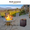 20Lb Propane Tank Cover & Side Table, Weatherproof Storage Box for Outdoor Gas Fire Pits, Portable Brown Enclosure with Handles, Hideaway Design - 3 of 4