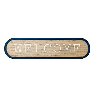 VIP Wood 19 in. Brown Welcome Rounded Sign Wall Decor