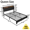 SEVOBAL Beds, Queen Size Upholstered Platform Bed with Headboard and Storage Space for Modern Bedroom Organization, Gray, 62.99"*15.35"*5.91" - 2 of 4