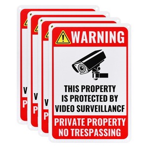 Unique Bargains Aluminum Under Camera Monitoring Recording Reflective Security Camera Sign - 1 of 4