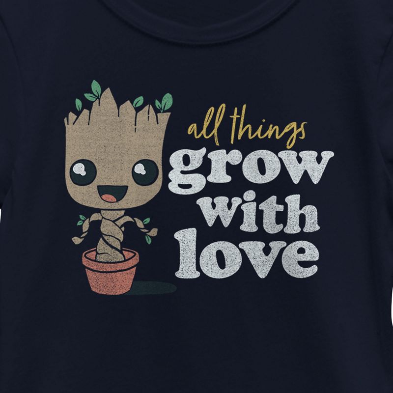 Girl's Guardians of the Galaxy Groot All Things Grow with Love T-Shirt, 2 of 5