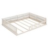 Whisen Wood Full Size Upholstered Platform Bed with Guardrail and Pillow - 4 of 4