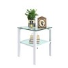 Dolonm Set of 2, Glass two layer tea table, small Square table, bedroom corner table, living room side table - 4 of 4